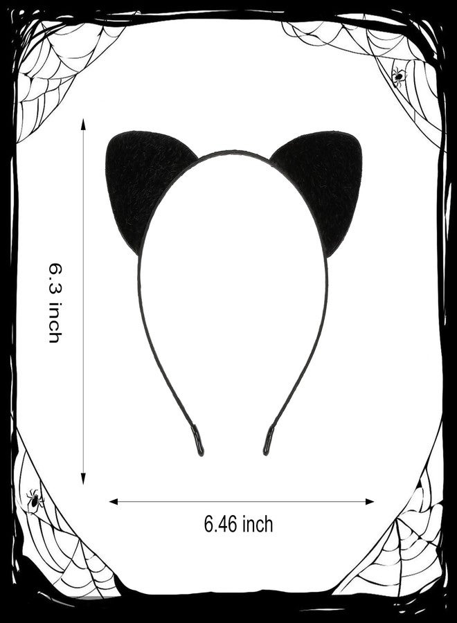 AIBFRID Black Cat Ear Headband for Women Halloween Cat Ear Hairband Furry Cat Ears Headbands Cute Cat Woman Ears Cosplay Costume Accessories - Image 2